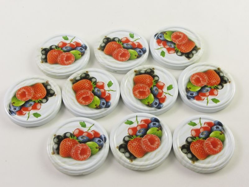 Befőttes üveg tető 82 mm - apró bogyós (10 db-os)