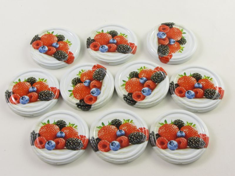 Befőttes üveg tető 82 mm - bogyós szedres (10 db-os)