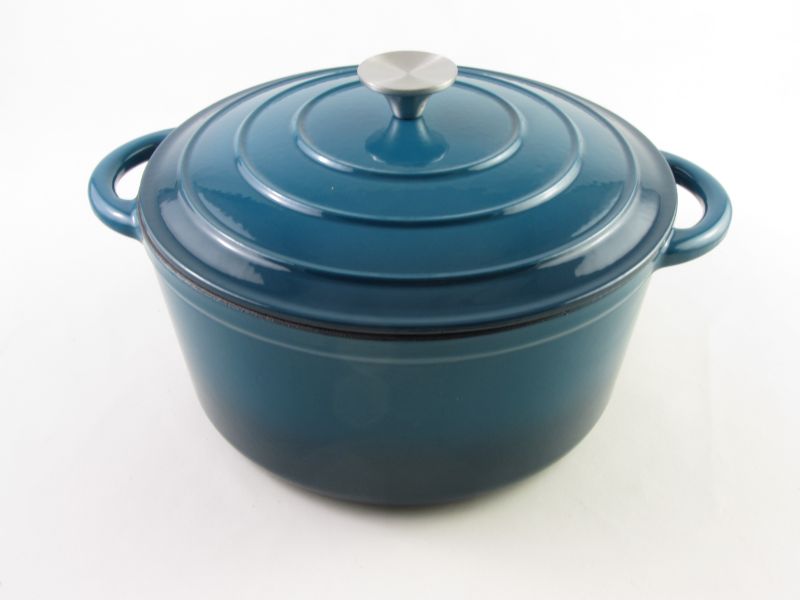 Zománcozott öntöttvas lábas fedővel 7 liter 28 cm Türkiz - Perfect